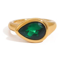 Load image into Gallery viewer, Ximena Emerald Green Cubic Zirconia Ring