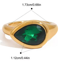 Load image into Gallery viewer, Ximena Emerald Green Cubic Zirconia Ring