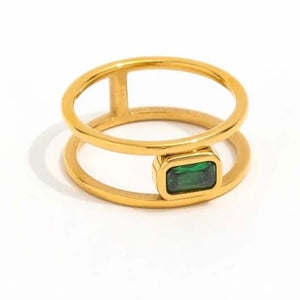 Bali Ring Emerald Green Stone